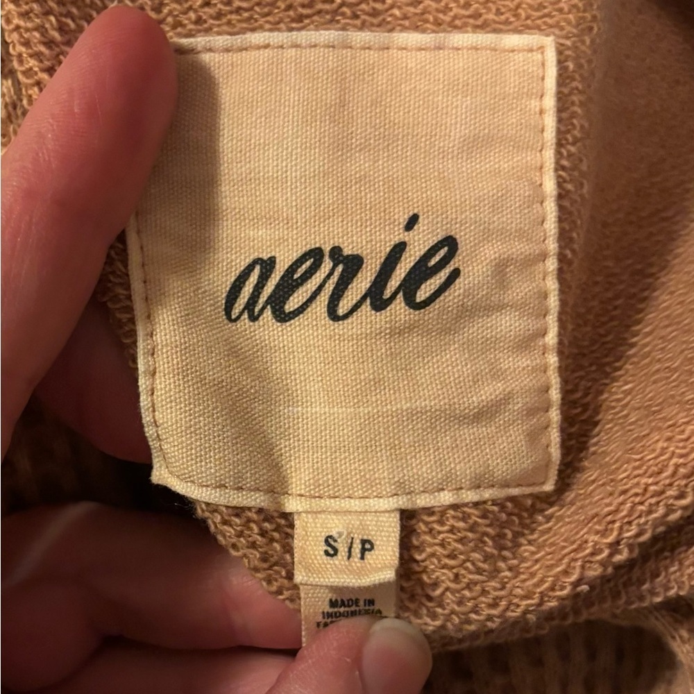 aerie Cropped Waffle Knit hoodie sz S - Picture 3 of 7